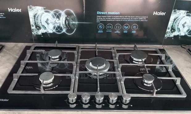 Haier 5-Burner Built-in Cooker Hob-S775b – Premium 75cm Black Glass