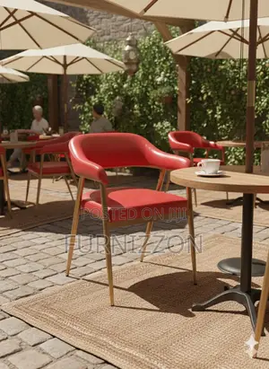 Contemporary Leather Coffee Dining Armchair