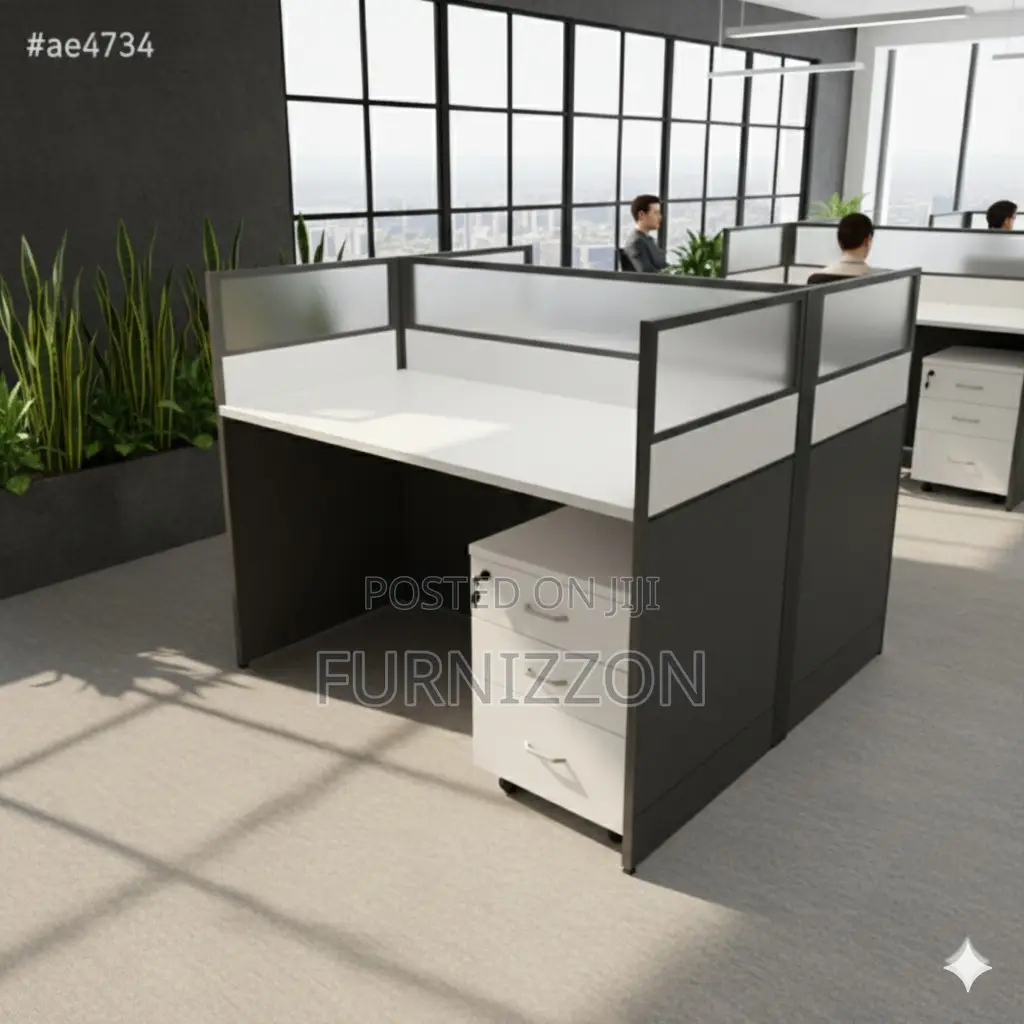 Stylish 2-Person Office Workstation With Partition