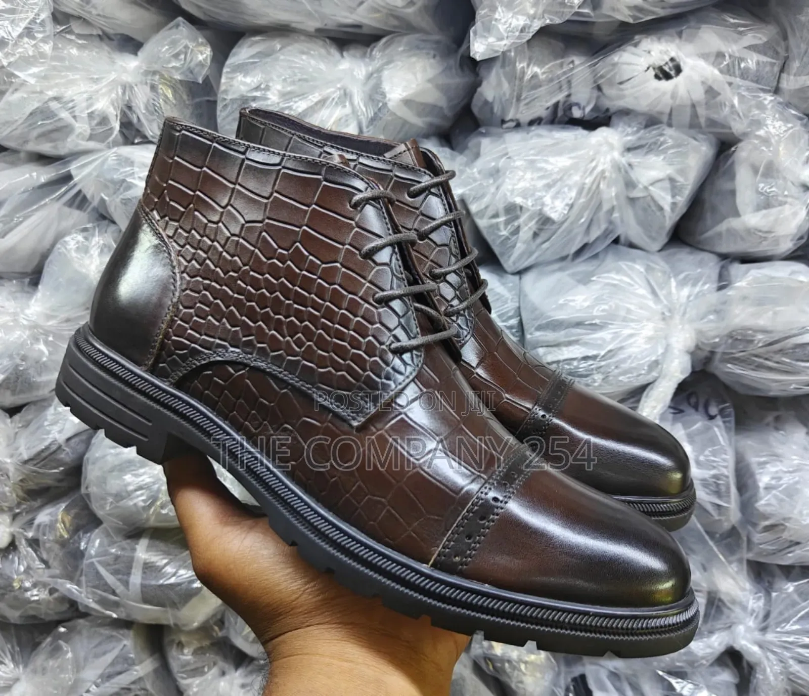 Quality Casual Leather Official Rubber Sole Men Boots