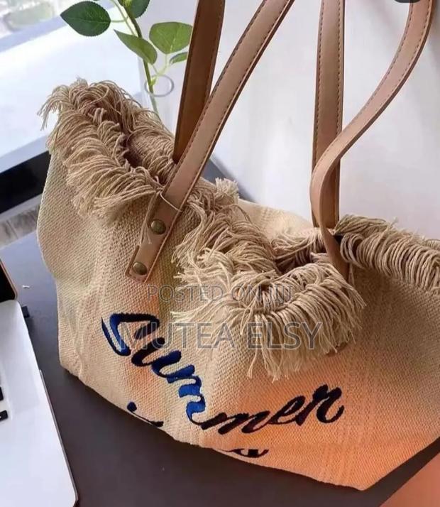 Black,Beige Brawn Fluffy Summer Bags - thumbnail 2