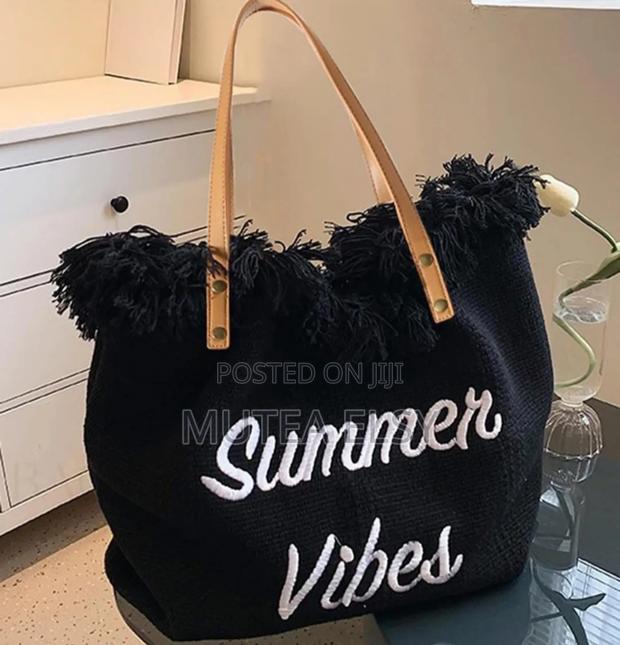 Black,Beige Brawn Fluffy Summer Bags - thumbnail 3