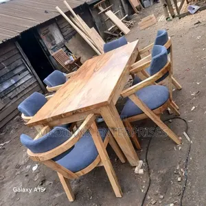 6-Seater Wooden Upholstered Dinner Set