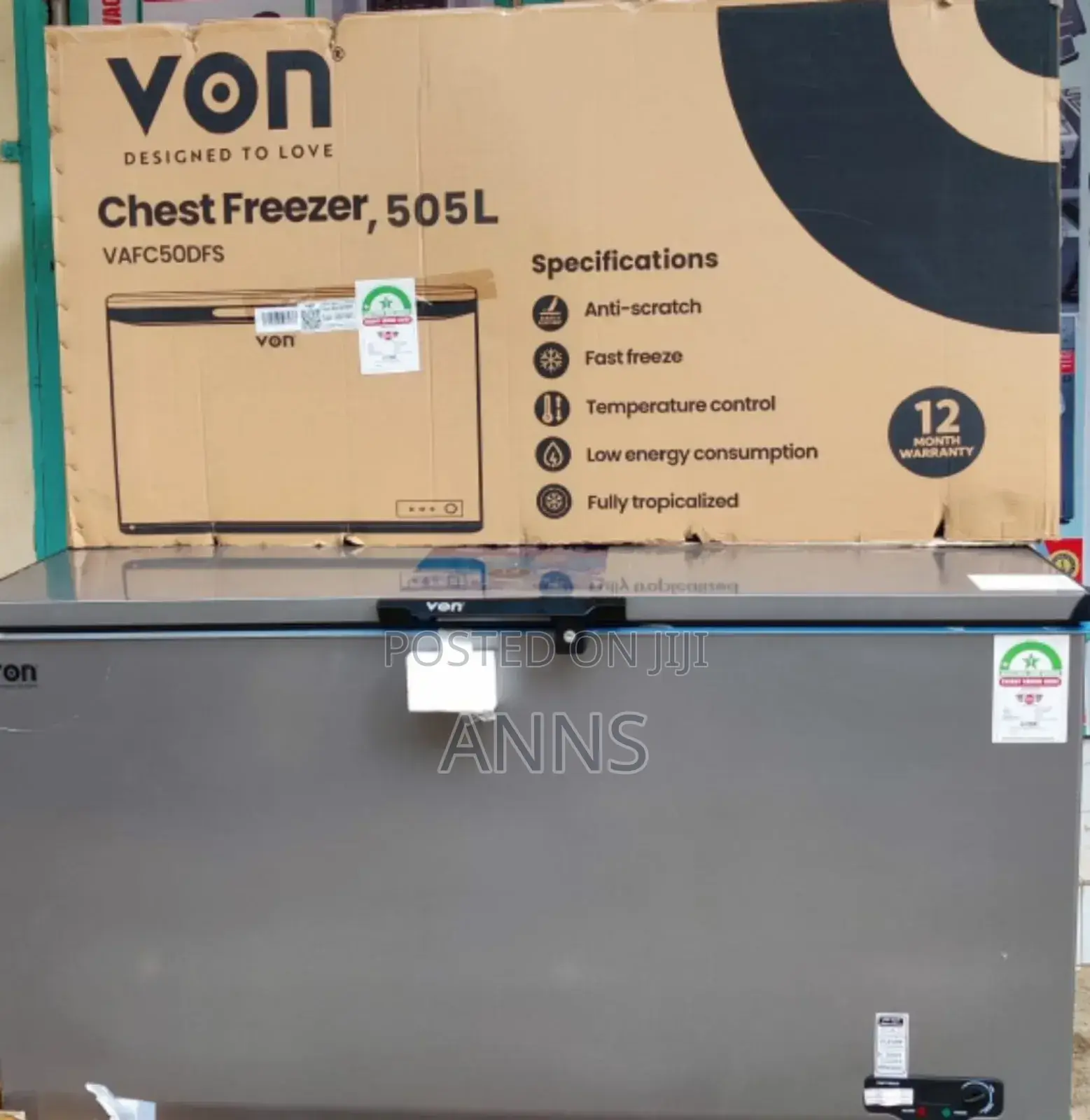 Von 505litres Deep Freezer