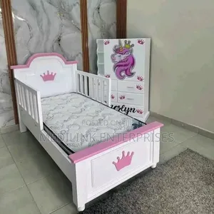 Mahogany Whitish Kids Single Beds