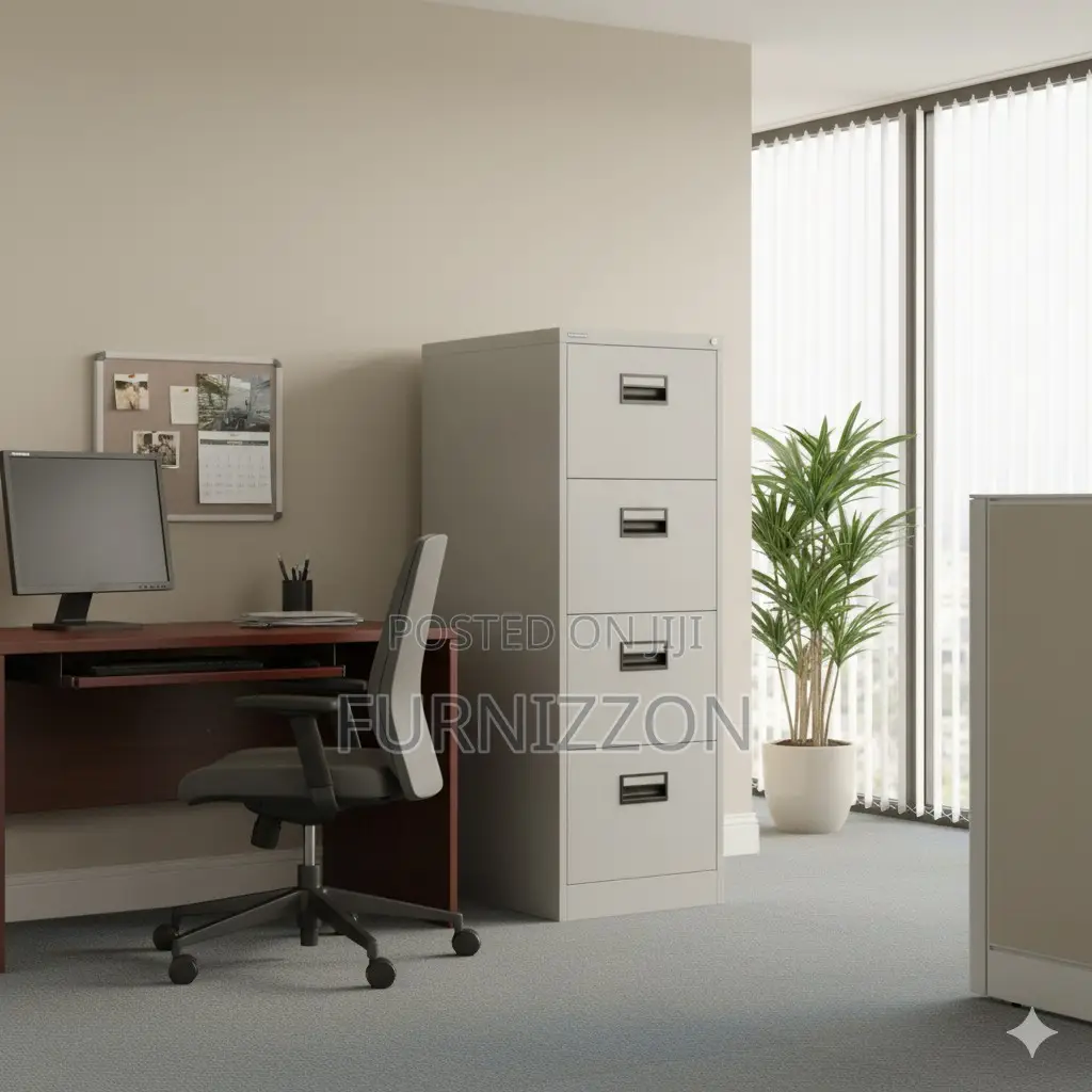 Functional 4-Drawer Metallic Office Filing Cabinet