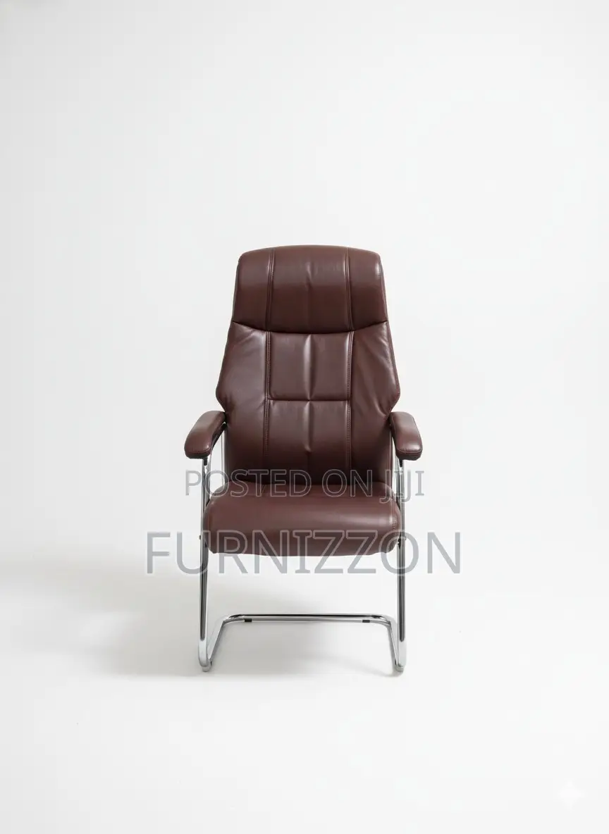 Back Leather Conference / Visitor Brown Office Chair