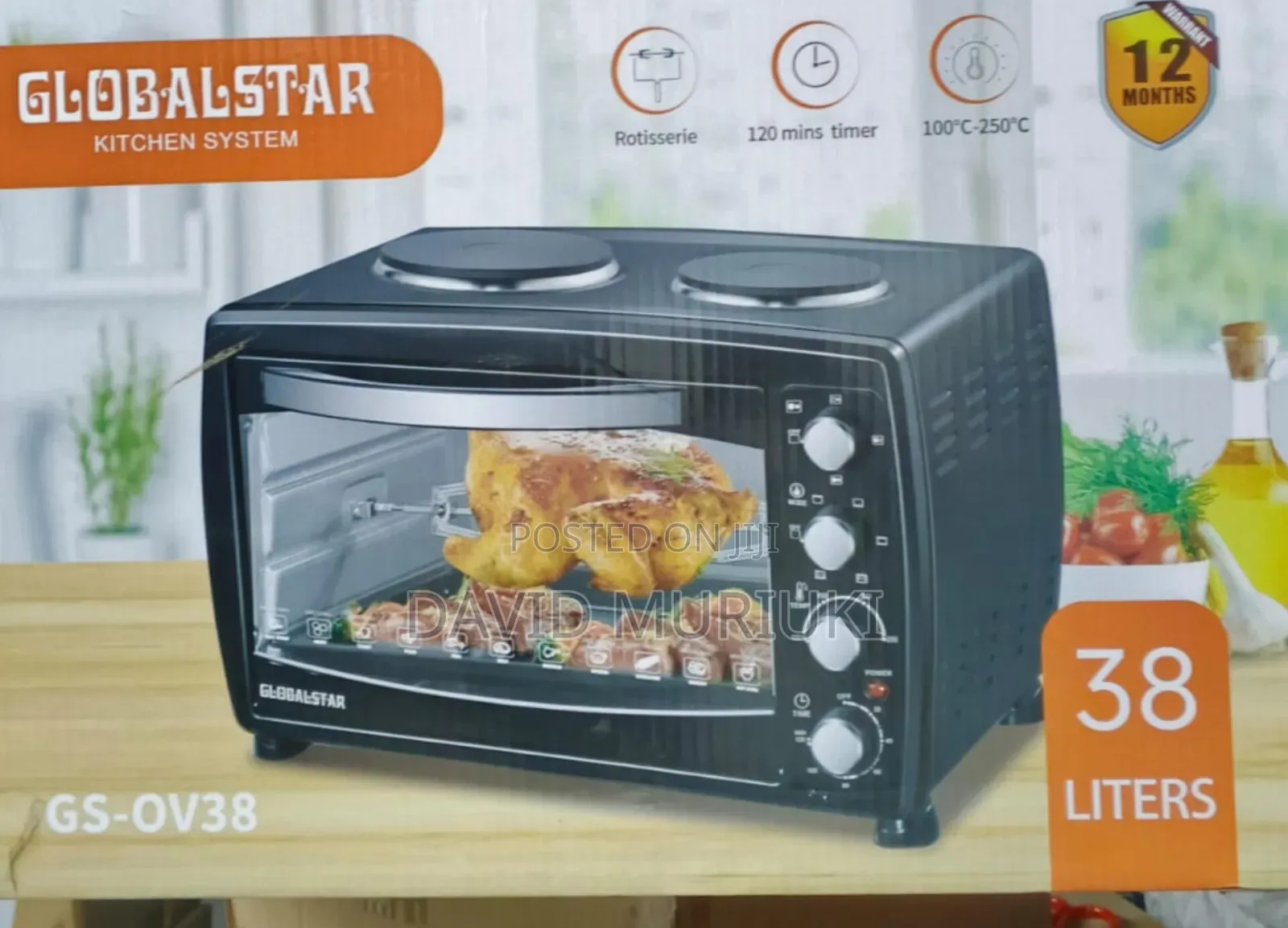 38 Litres Globalstar Oven With Rotisseries and Double Hot Plate