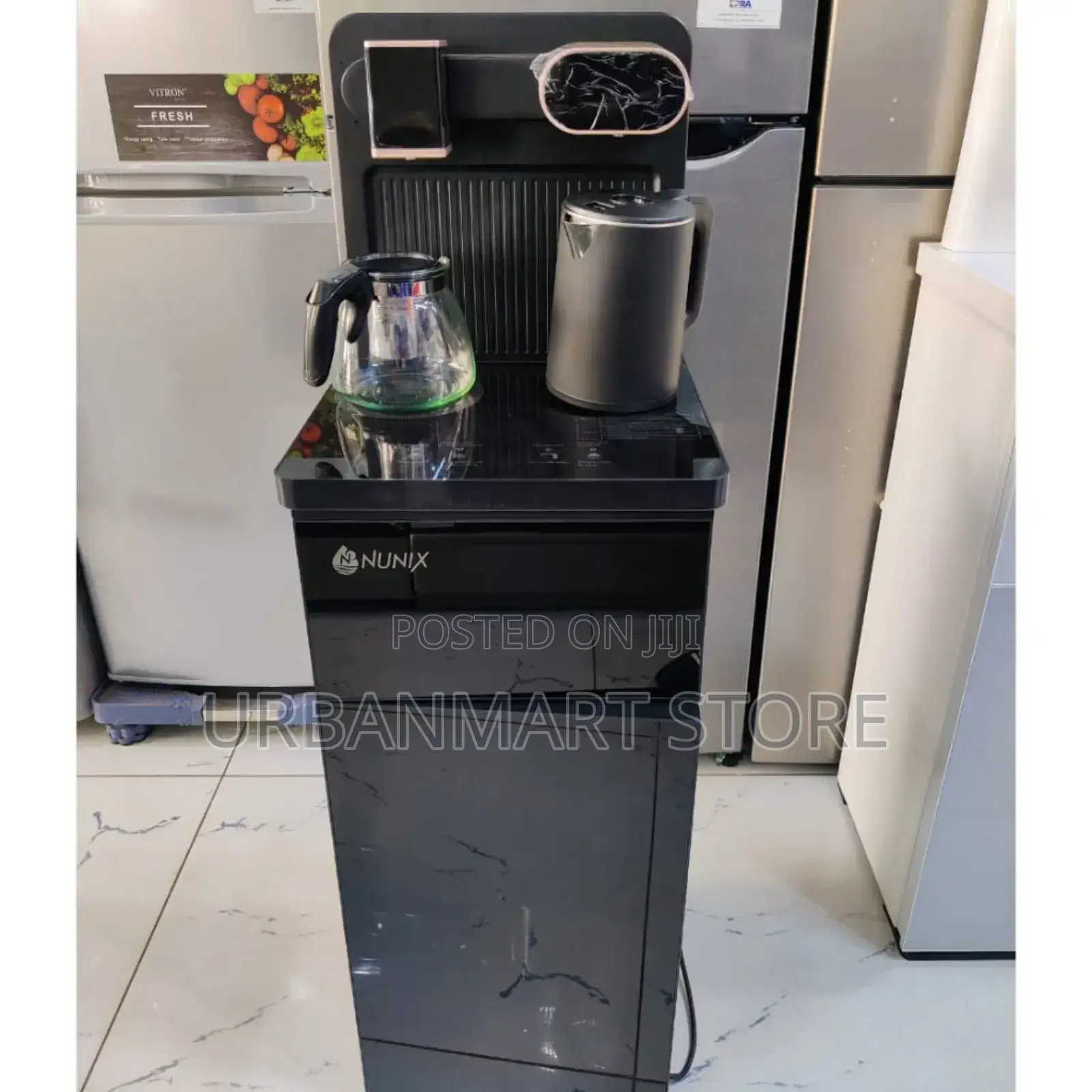 Nunix A1c Bottom Load Water Dispenser – Black/Silver, Hot Cold