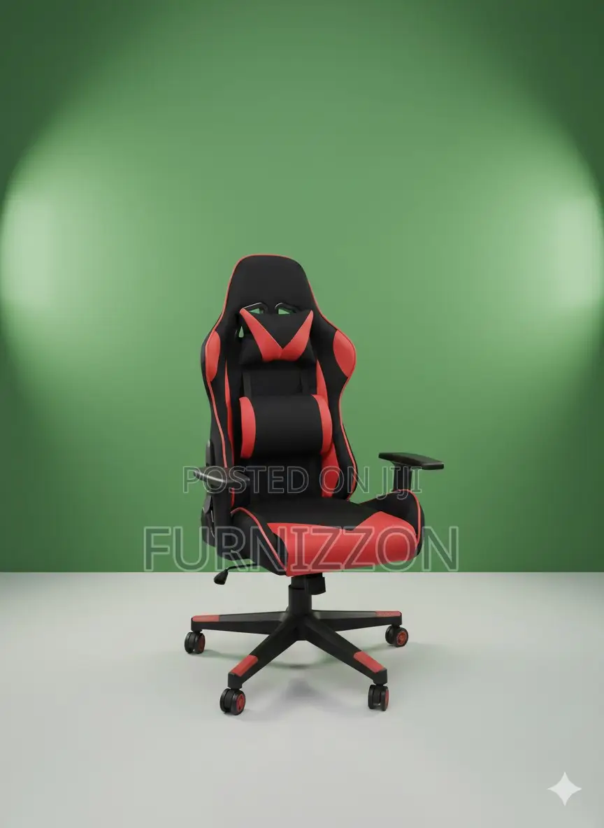 Height-Adjustable Swivel Gaming Chair With Neck Support
