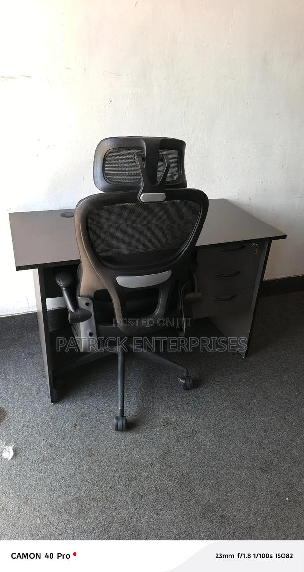 1.2 Mtrs Gray Office/ Study Desk + Orthopedic Office Chair