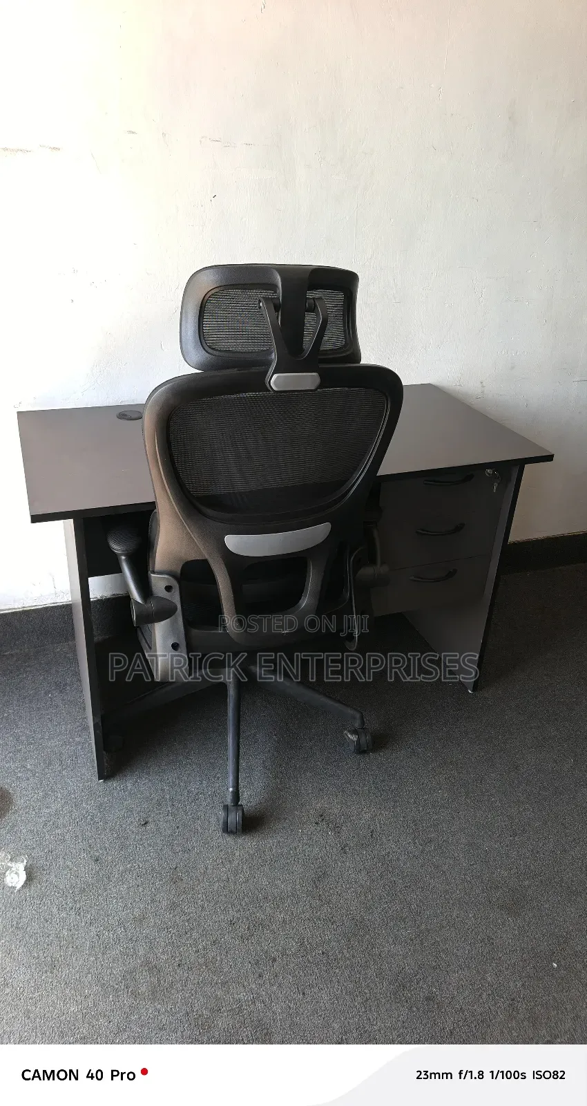 1.2 Mtrs Gray Office/ Study Desk + Orthopedic Office Chair
