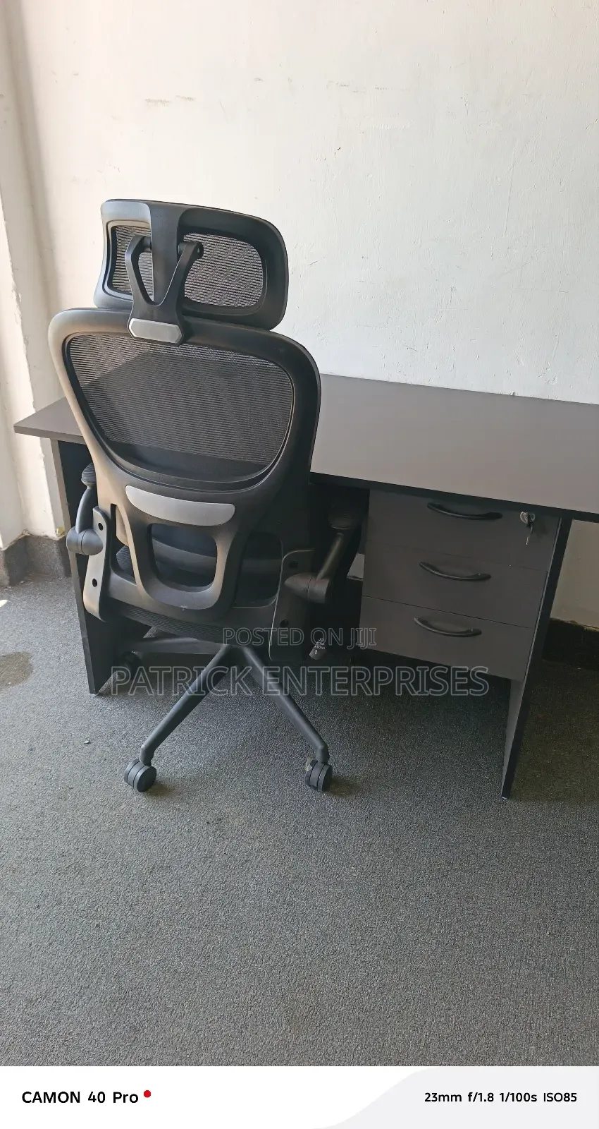 1.2 Mtrs Gray Office/ Study Desk + Orthopedic Office Chair