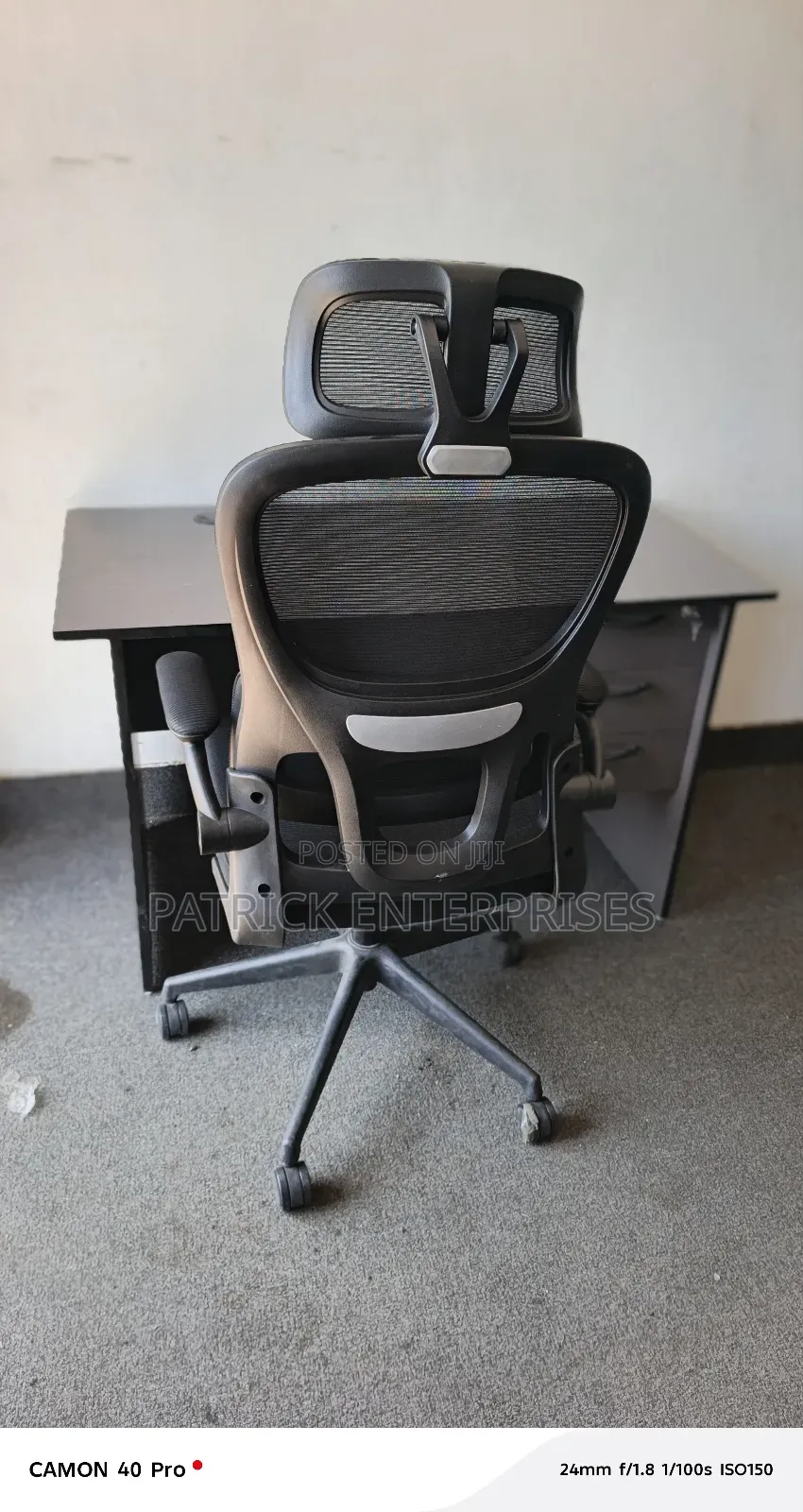 1.2 Mtrs Gray Office/ Study Desk + Orthopedic Office Chair
