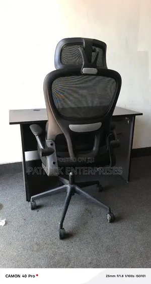 1.2 Mtrs Gray Office/ Study Desk + Orthopedic Office Chair