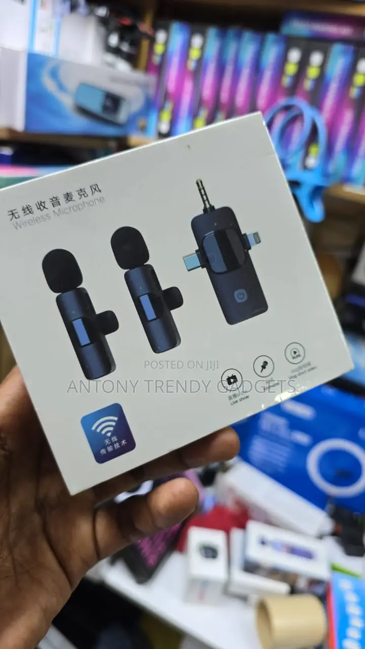  Wireless Lavalier Microphone Dual Mic Noise Cancel