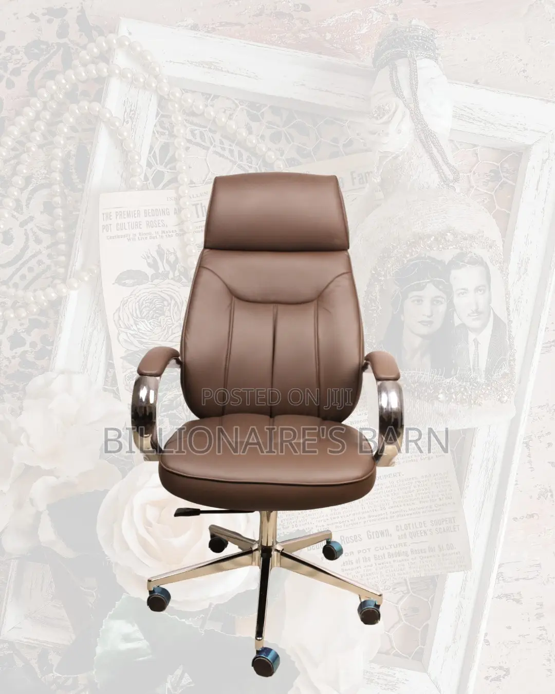 Brown Office Chair | Easy Adjustability for Different Desk Heights