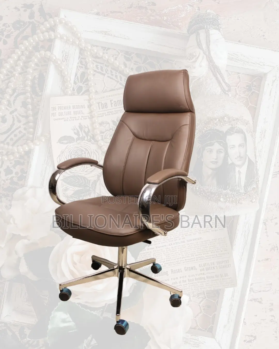 Brown Office Chair | Easy Adjustability for Different Desk Heights