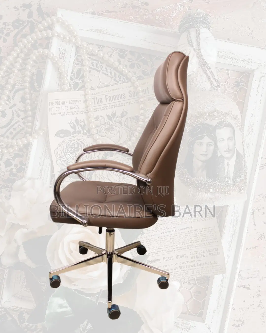 Brown Office Chair | Easy Adjustability for Different Desk Heights
