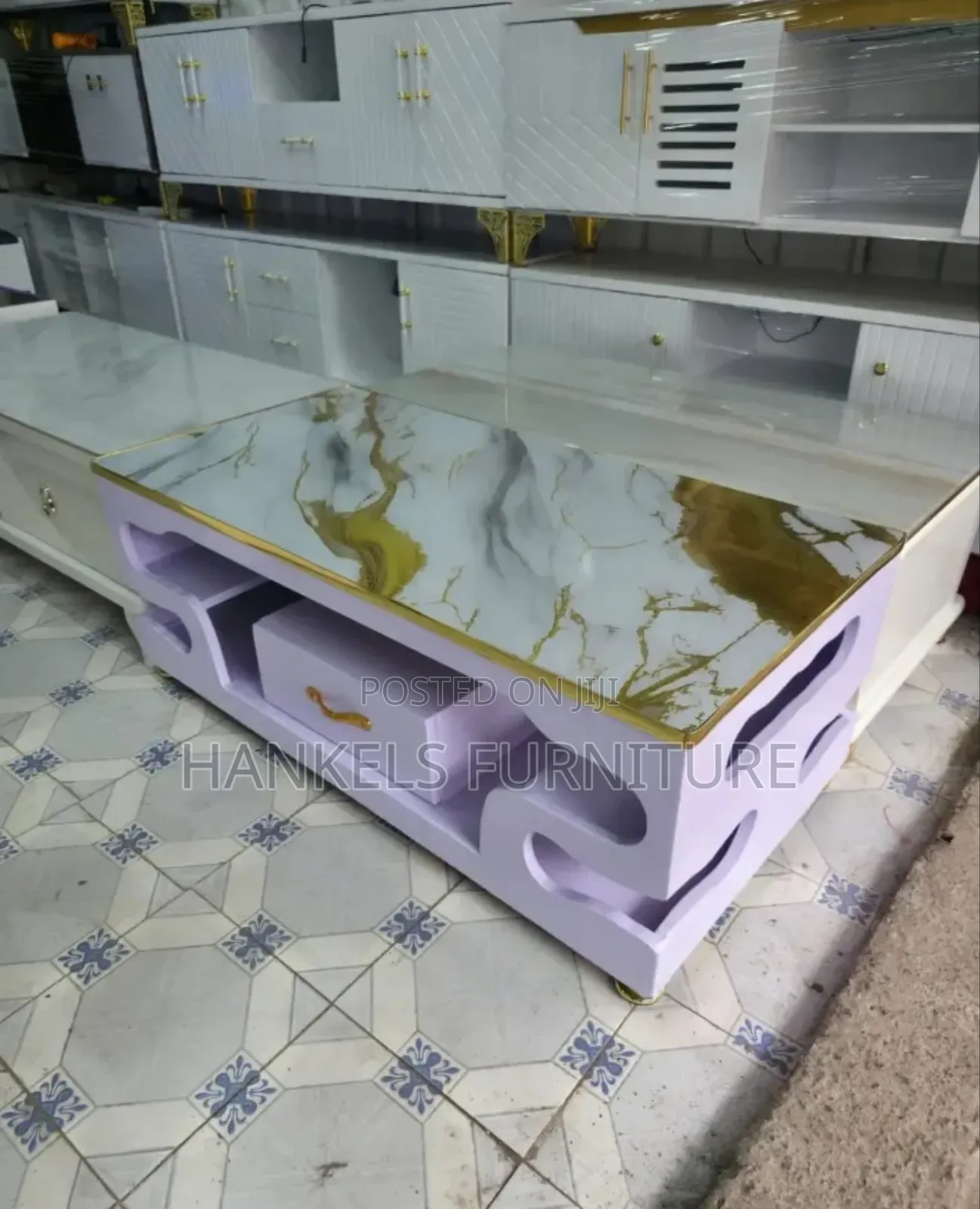 Modern Marble Top Coffee Table – Elegant Stylish