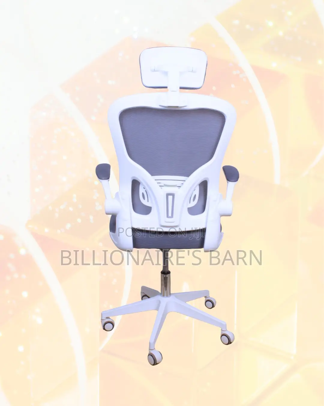 White Ergonomic Chair | Easy Adjustability for Different Desk Heights