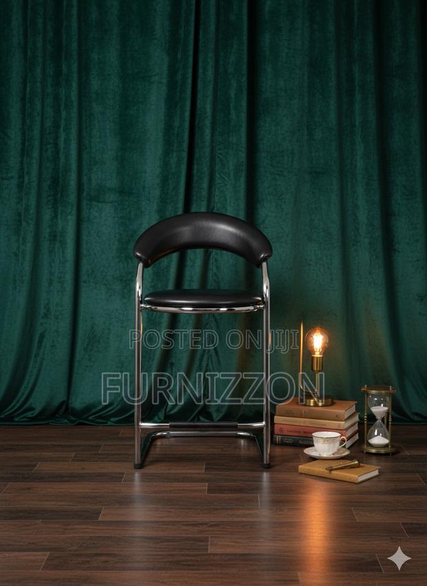 Plush Black Velvet Bar Stool