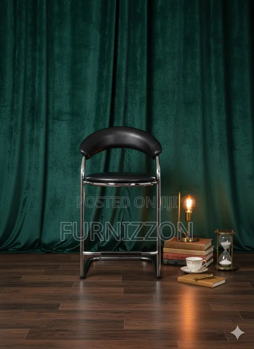 Plush Black Velvet Bar Stool