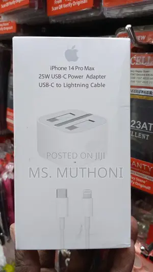 Apple iPhone 25w Usb-C Power Adapter With a Usb-C to Lightning Cable.