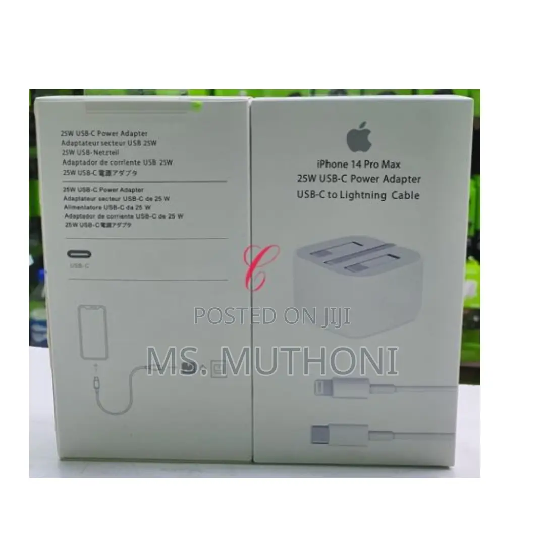 Apple iPhone 25w Usb-C Power Adapter With a Usb-C to Lightning Cable.