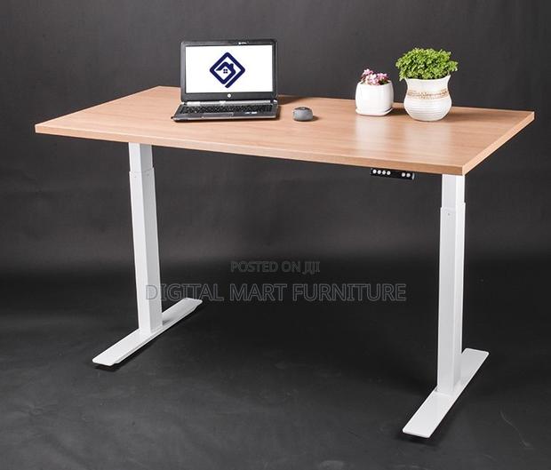 Brown Adjustable Office Desk Executive Style - thumbnail 6