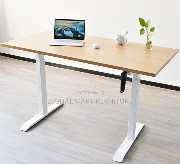 Brown Adjustable Office Desk Executive Style - thumbnail 8