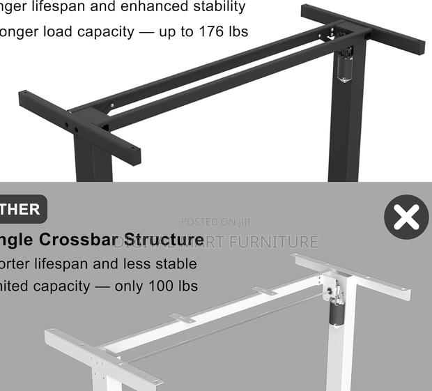 Brown Adjustable Office Desk Executive Style - thumbnail 9