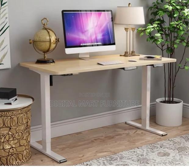 Brown Adjustable Office Desk Executive Style - thumbnail 10