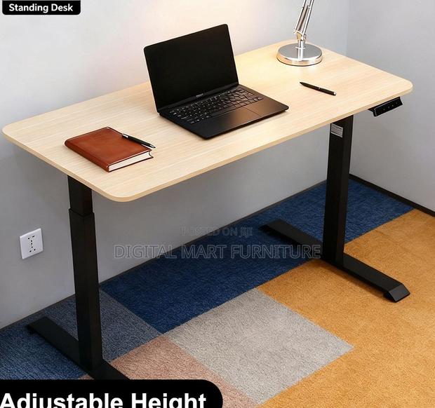 Brown Adjustable Office Desk Executive Style - thumbnail 11