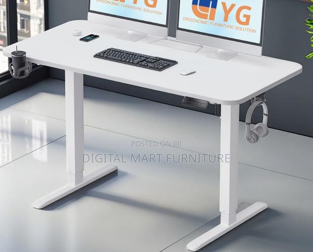 Brown Adjustable Office Desk Executive Style - thumbnail 13