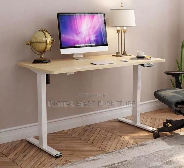 Brown Adjustable Office Desk Executive Style - thumbnail 14