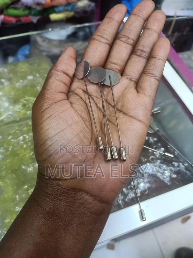 12 PCS Silver Round Blank Brooch Base Pins - thumbnail 3