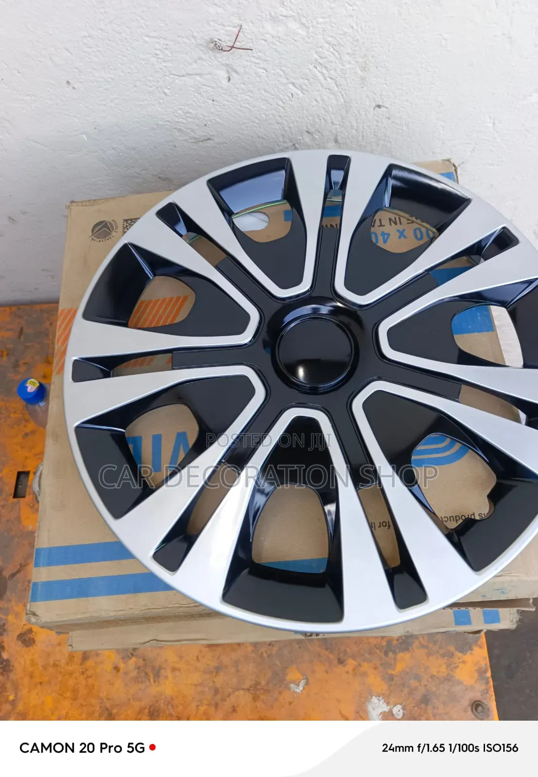 15" Black Silver Wheel Cap Sportish Design