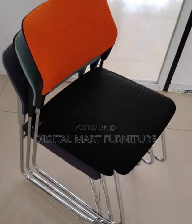 Black Mesh Sled Modern Chair - thumbnail 4