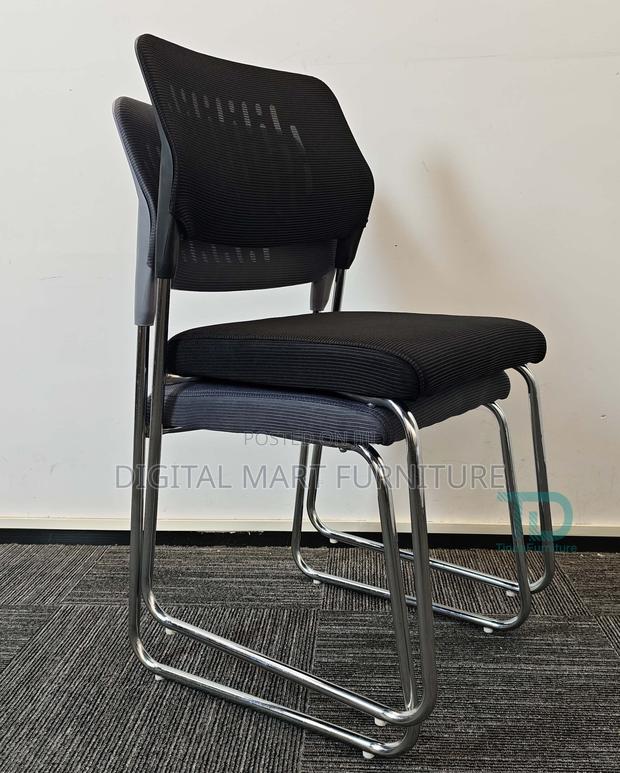 Black Mesh Sled Modern Chair - thumbnail 9
