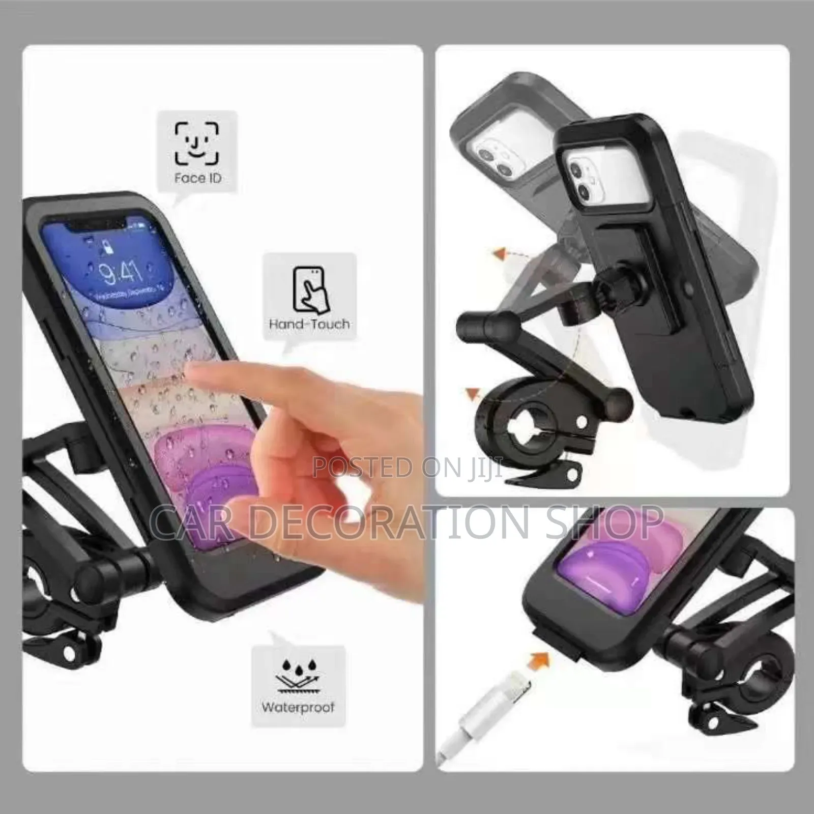 Bicycle Waterproof Phone Holder Handlebar Mount Universal Phone Clamp