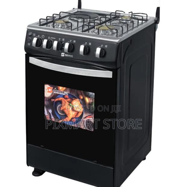 Sayona 3-Gas Burner + Electric Plate Standing Cooker With Oven