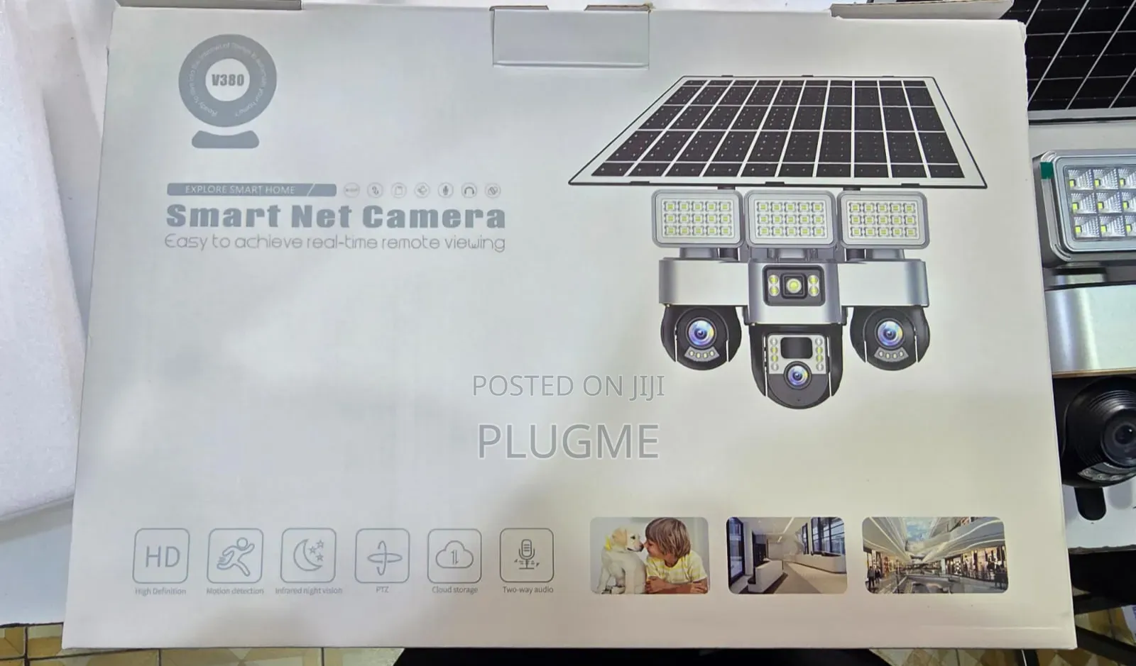 4g(Sim Card)Solar 3 Lens Rotating Camera + Lights