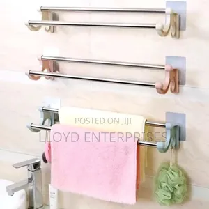 54cm Double Pole Self Adhesive Towel Holder