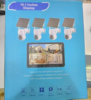 4 Lens Solar Camera NVR 9208vt + Touchscreen Display 10.1 Inch