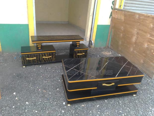 Black Table + Black Tv Stand - main view