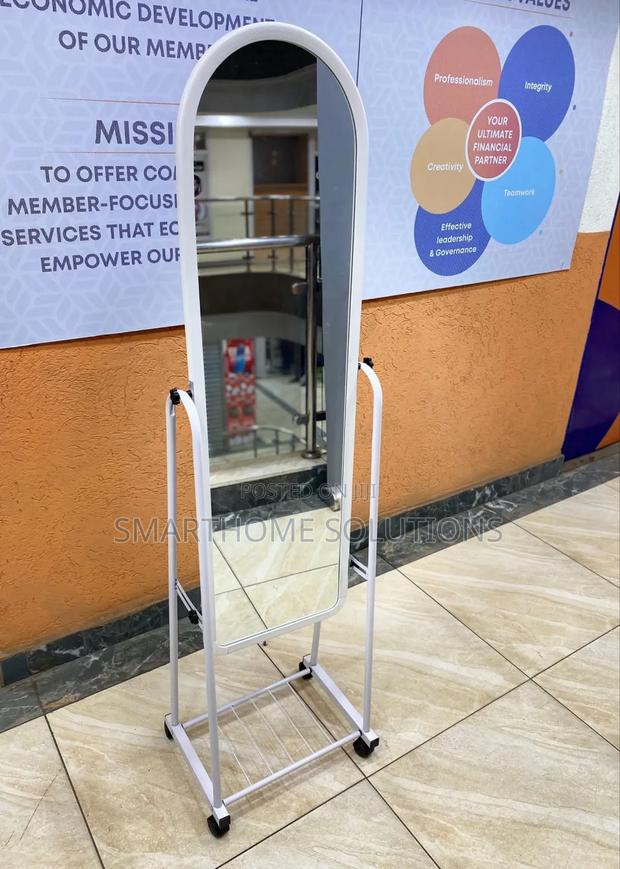 Wheeled Dressing Mirror With Shoe Organizer - 3 Colors - main view