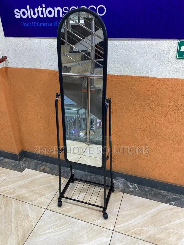 Portable Dressing Mirror Black White Pink Height 160cm - main view