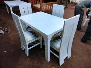 Solid 411 Chairs 4-Seater Dinning Table Set