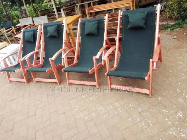 Wooden Upholstered Outdoor Sun Loungers